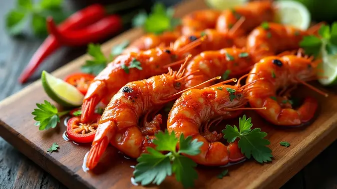 Resep Udang Bakar Bumbu Rujak ©Ilustrasi dibuat AI