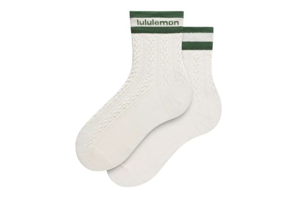 lululemon Unisex Cable-Knit Quarter Socks Credit: lululemon