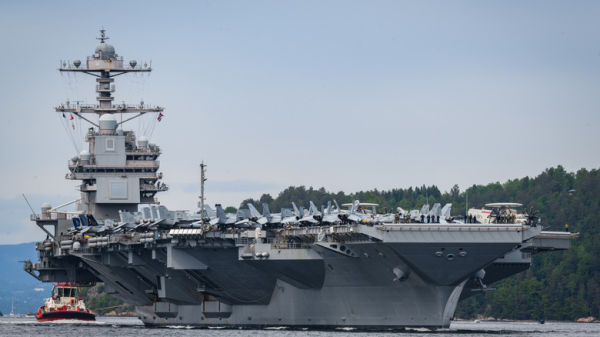U.S.S. Gerald R. Ford on the water.