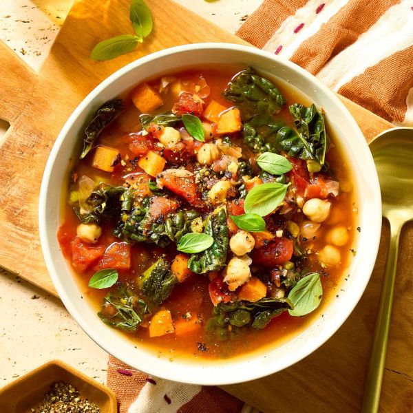 an image of the Slow-Cooker Mediterranean Diet Stew Credit: Photographer: Brie Goldman, Food Stylist: Annie Probst, Prop Stylist: Breanna Ghazali