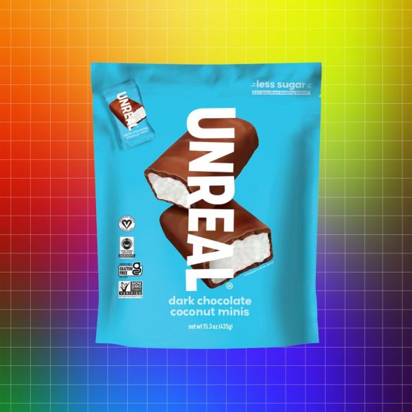 Bag of Unreal dark chocolate coconut minis Credit: Costco. Getty Images. EatingWell design.