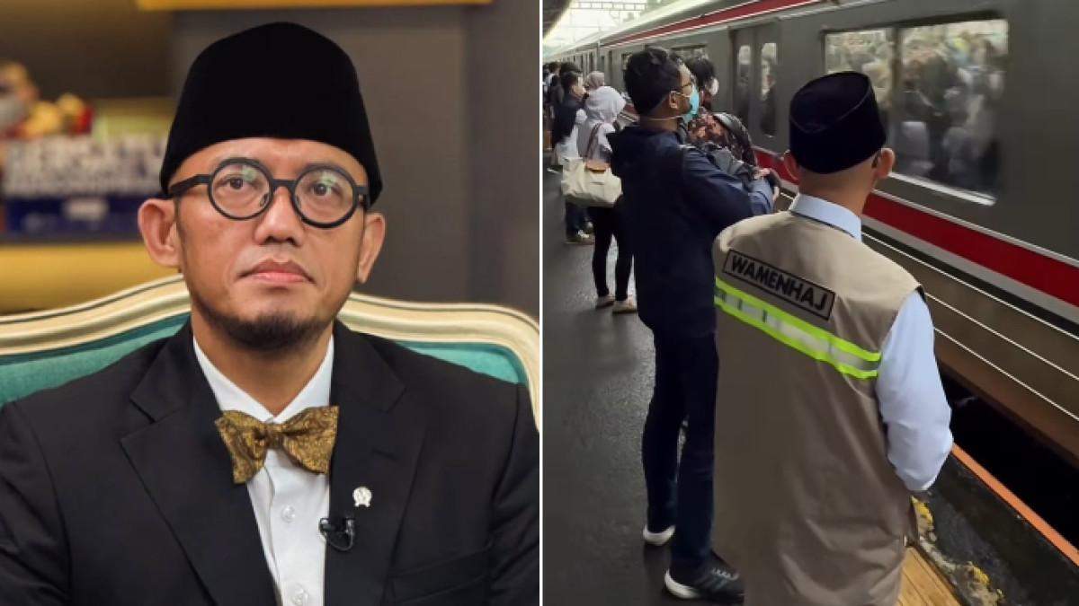 WAMENHAJ DAHNIL ANZAR - Wakil Menteri Haji dan Umrah Dahnil Anzar Simanjuntak viral berangkat kerja naik KRL.