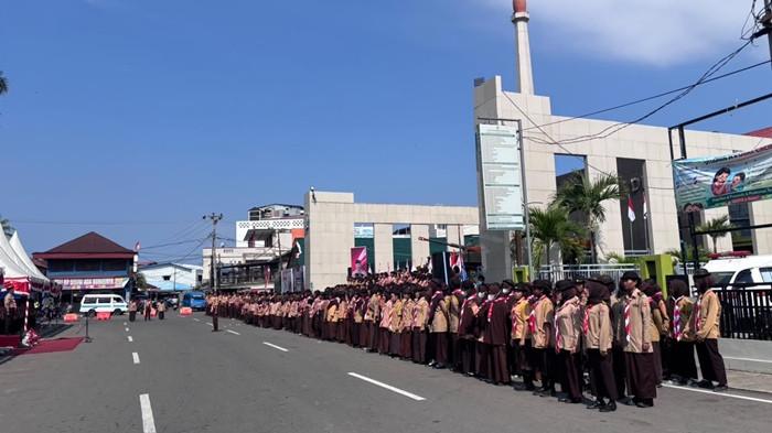 Suasana di sela upacara peringatan Hari Pramuka ke-65 tingkat Kwarcab Nunukan