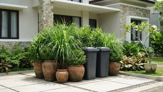 Tanaman Semak Tinggi dan Rumput Hias (Screening Plants). Foto: AI Generated