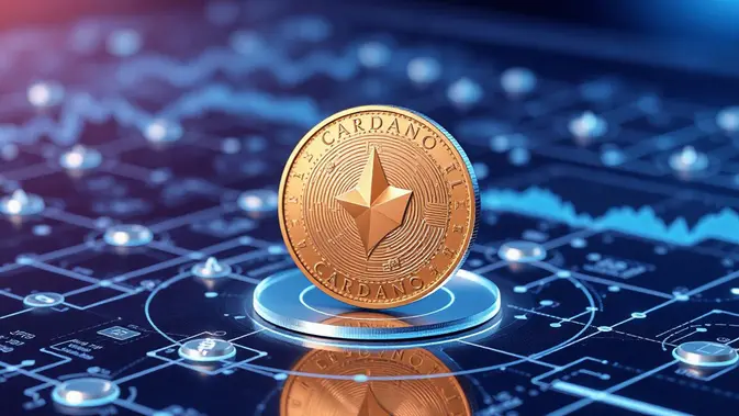 Aset digital kripto Cardano (ADA). (Foto by AI)