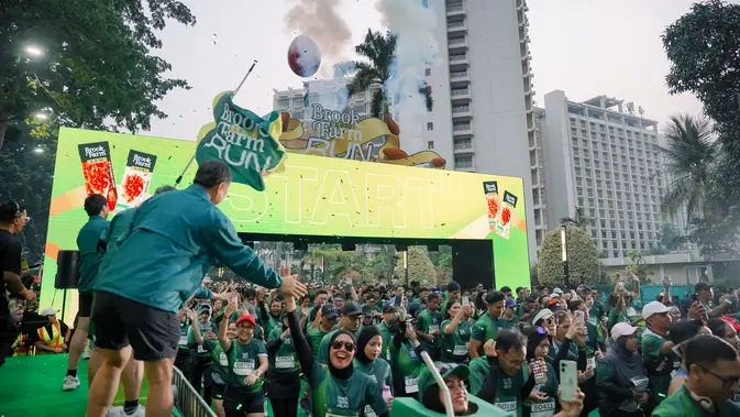 Antusiasme peserta saat flag-off BrookFarm Almond Run 2026 berlangsung di Jakarta, 23 Agustus 2026. (dok. PR)