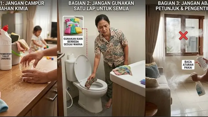 Hal yang Sebaiknya Tidak Dilakukan Saat Membersihkan Rumah (AI Generated)