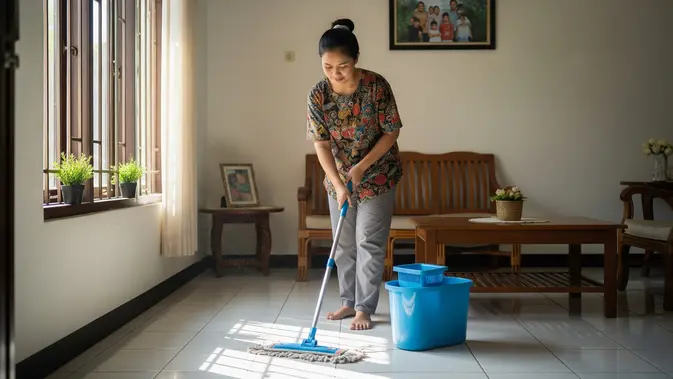 Hal yang Sebaiknya Tidak Dilakukan Saat Membersihkan Rumah (AI Generated)