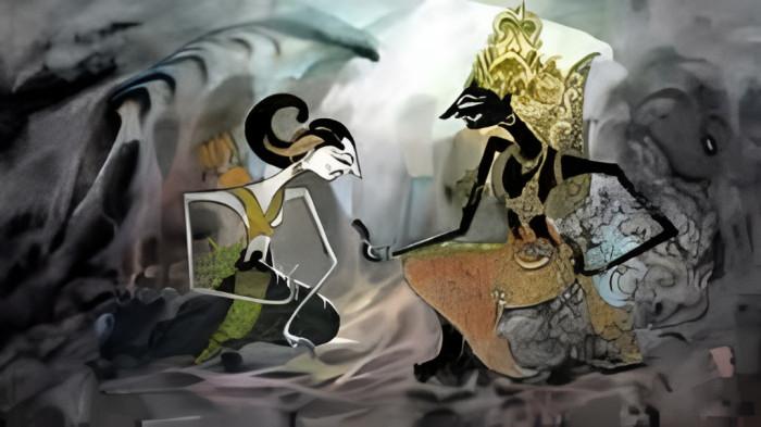 LUKISAN- Ilustrasi lukisan tokoh pewayangan.