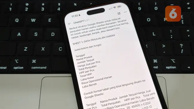 ChatGPT Dipakai untuk Menu Sahur hingga Ide Jualan Saat Ramadan 2026, Penggunaannya Naik 85 Persen. (Liputan6.com/ Yuslianson)