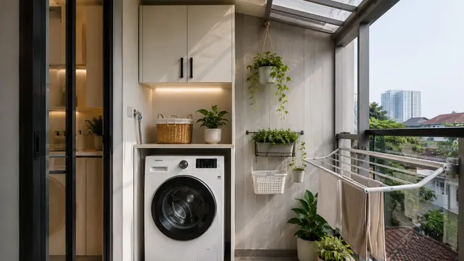 Model Laundry Room Minimalis di Ruang Sempit (Foto: AI Generated)