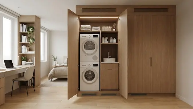 Model Laundry Room Minimalis di Ruang Sempit (Foto: AI Generated)