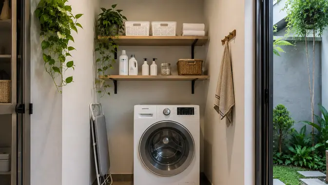 Model Laundry Room Minimalis di Ruang Sempit (Foto: AI Generated)
