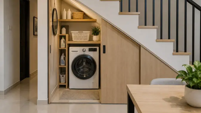 Model Laundry Room Minimalis di Ruang Sempit (Foto: AI Generated)