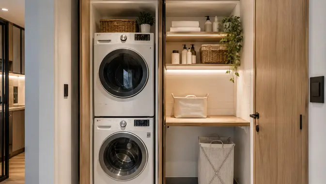 Model Laundry Room Minimalis di Ruang Sempit (Foto: AI Generated)