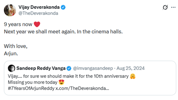 Vijay Deverakonda teases Sandeep Reddy Vanga