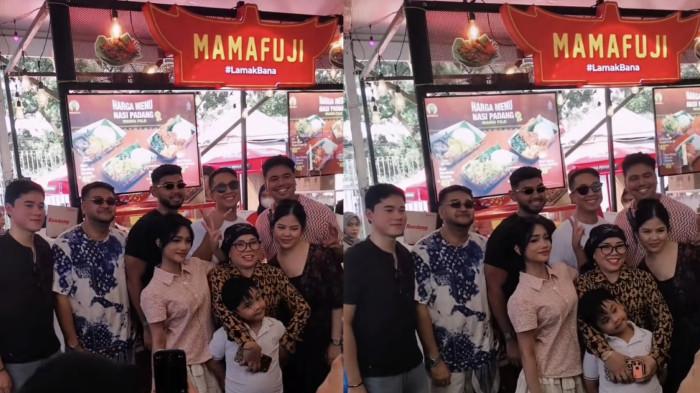 FOTO BARENG - Rombongan Fuji dan Rakin Khan foto bareng di stand Mama Fuji, dicapture Minggu (21/6/2026).