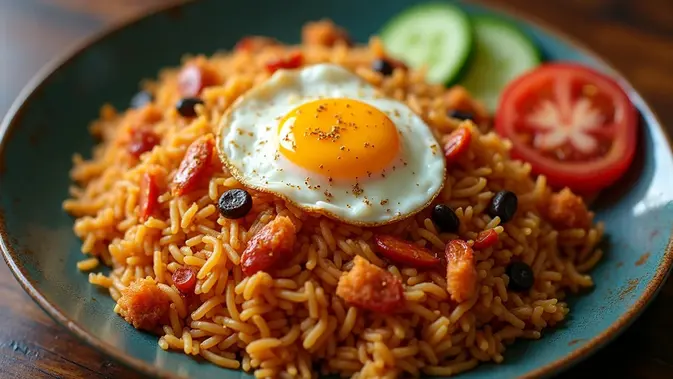 Resep Nasi Goreng Chili Oil Ebi ©Ilustrasi dibuat AI