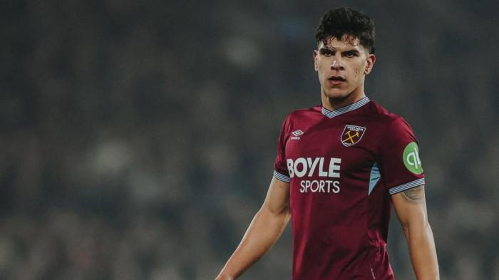 INCARAN MU - Pemain incaran Manchester United, Mateus Fernandes saat membela West Ham.