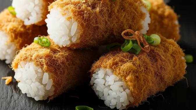 Nasi Uduk Gulung Abon (AI Generated)