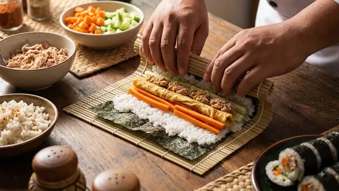 Cara Membuat Kimbab Nasi Uduk Goreng (AI generated)