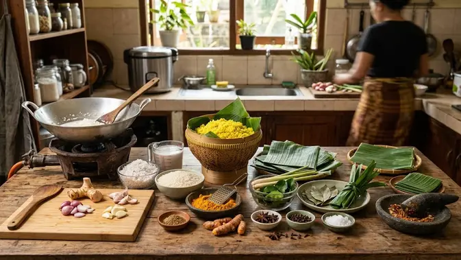 Resep Nasi Kuning. AI Generated
