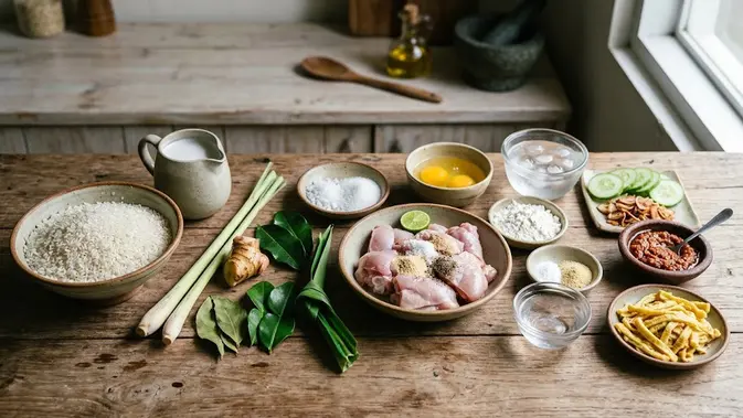 Bahan-Bahan Nasi Uduk (AI Generated)