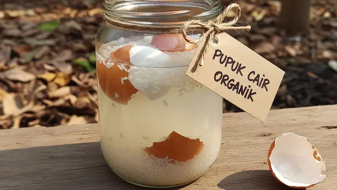 Cara Membuat Pupuk Organik dari Air Cucian Beras dan Cangkang Telur. (Gemini AI)