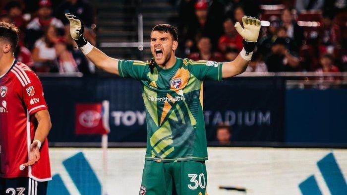 PEMAIN DALLAS FC - Aksi pemain naturalisasi Timnas Indonesia, Maarten Paes saat membela FC Dallas di Major Soccer League (MLS).