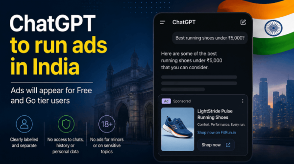 ChatGPT to run ads in India for Free, Go users from this week