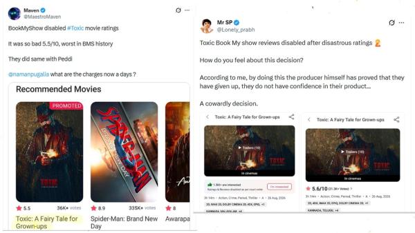 Toxic's ratings have reportedly been removed from the ticketing website