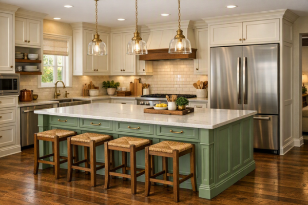 Evolving cabinet trends are bringing deeper colors and natural wood finishes into focus. Photo courtesy of AkzoNobel