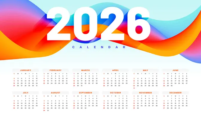 Ilustrasi kalender 2026. (Image by Freepik)