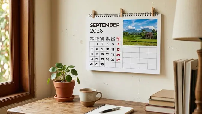 Ilustrasi Kalender September 2026. (AI Generated)