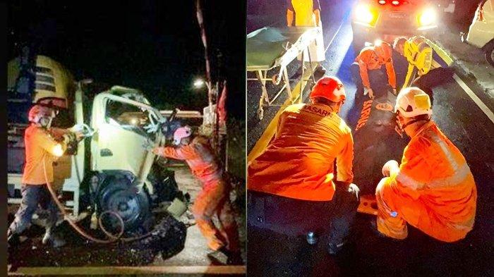 Kronologi kecelakaan dua kendaraan truk di Jalan Manado-Bitung tadi dini hari Selasa, (12/12/2023)
