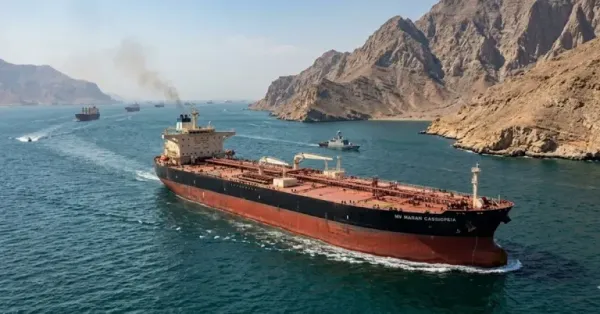 ship crossing strait of hormuz