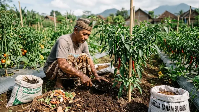 Cara Membuat Tanaman Cabai Lebih Subur dari Media Tanam dan Tanah/AI Generated