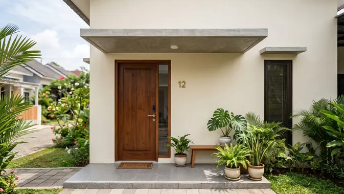 Model Kanopi Kecil di Atas Pintu Rumah  (AI Generated)