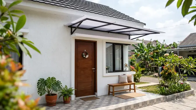 Model Kanopi Kecil di Atas Pintu Rumah  (AI Generated)
