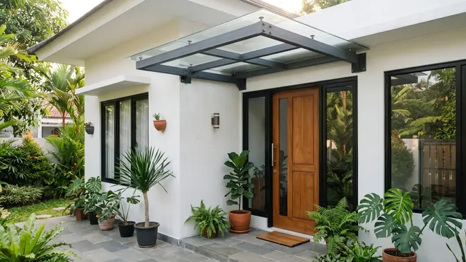 Model Kanopi Kecil di Atas Pintu Rumah  (AI Generated)