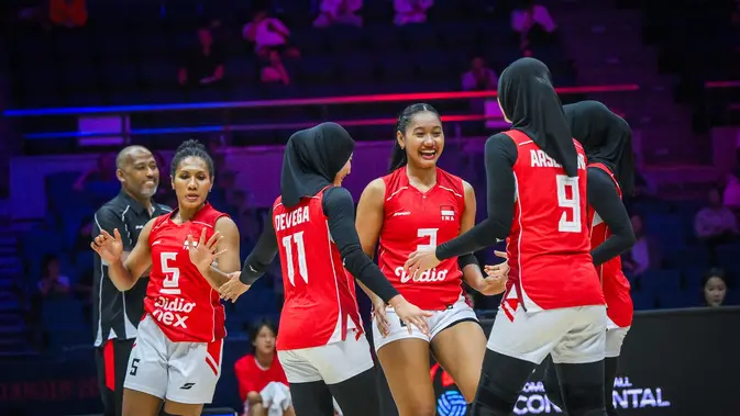 Timnas Voli Putri Indonesia Timnas Voli Putri Indonesia saat menghadapi Kazakhstan dalam laga Grup B AVC Women’s Continental 2026 di Tianjin Olympic Center Gymnasium, China, Sabtu (22/8/2026). (Asian Volleyball)