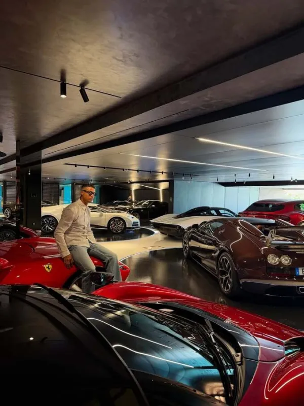 Large garage for Ronaldo's car collection.