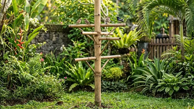 Bambu Berdiri di Sudut Taman. (Gambar: AI Generated)
