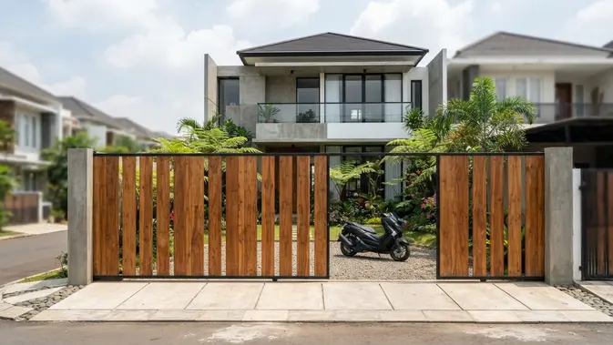 Pagar Kayu Renggang untuk Halaman Terbuka. Foto: AI Generated