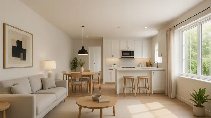 Gambar Rumah Tipe 36 Konsep Open Plan (AI generated)