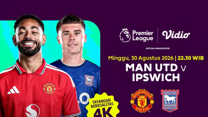 Manchester United vs Ipswich Town di Vidio. (doc. vidio)