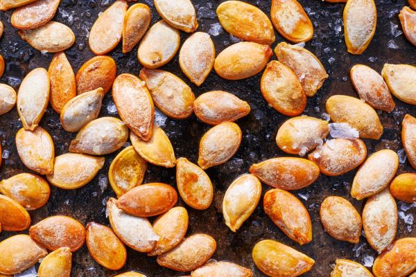image of roasted butternut squash seeds Credit: Caitlin Bensel