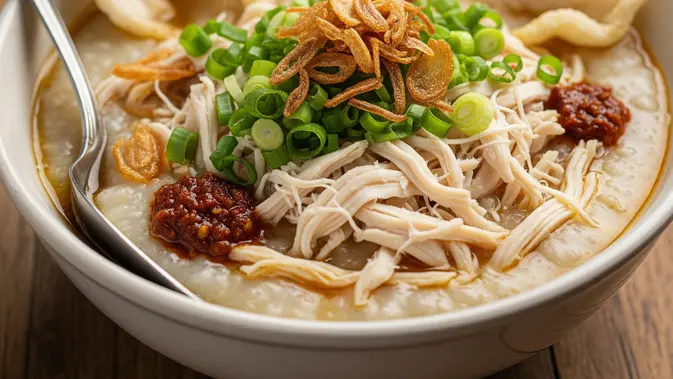 Ilustrasi Bubur Ayam. (AI generated)