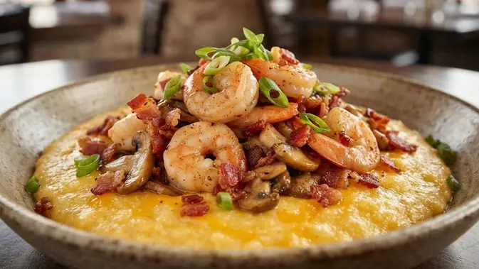 Shrimp and Grits – Amerika Serikat (AI generated)