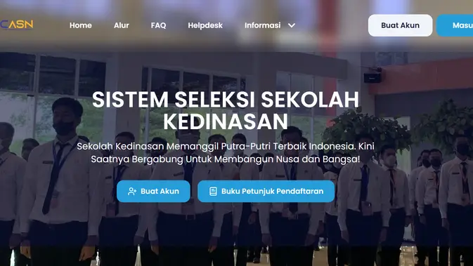Sistem Seleksi Sekolah Kedinasan SSCASN BKN. (Foto: dikdin.bkn.go.id)